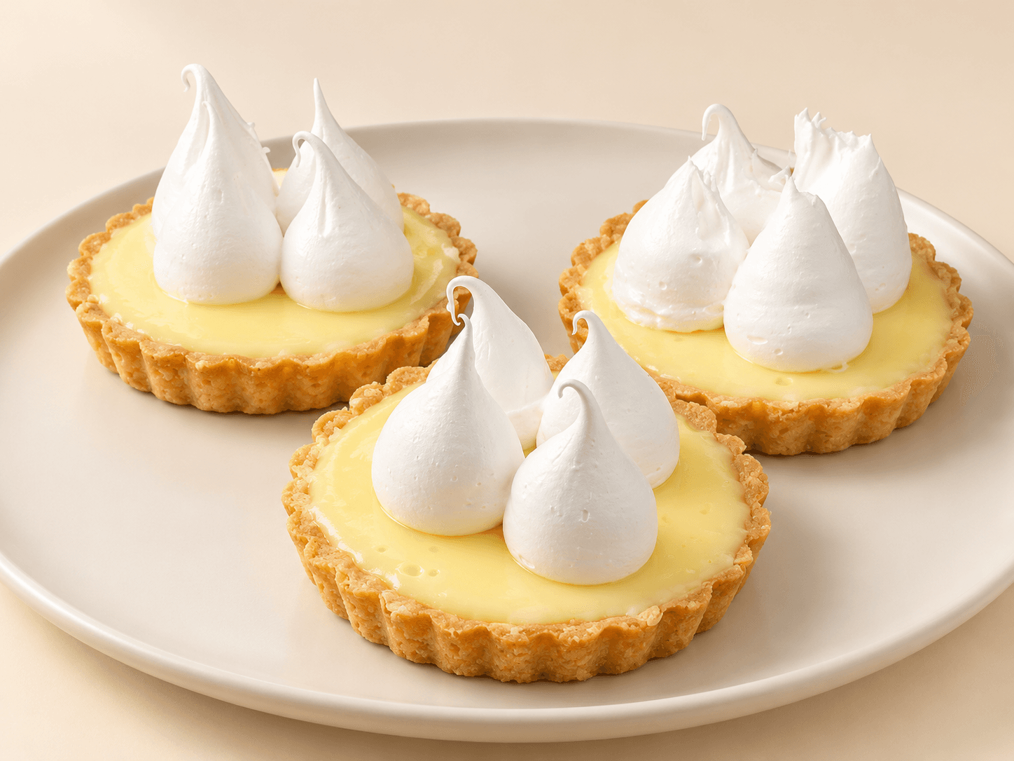 Pie de limón de Dulce Recreo sobre un fondo crema